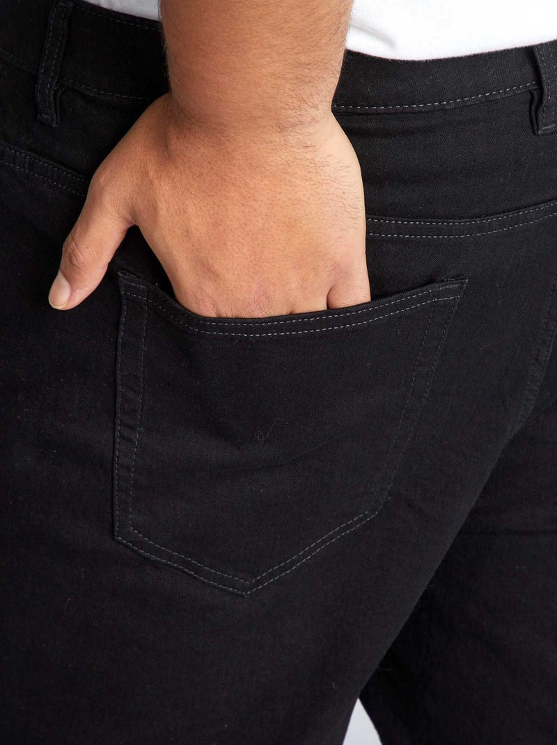 Calças de ganga slim com 5 bolsos - L30 PRETO - Kiabi