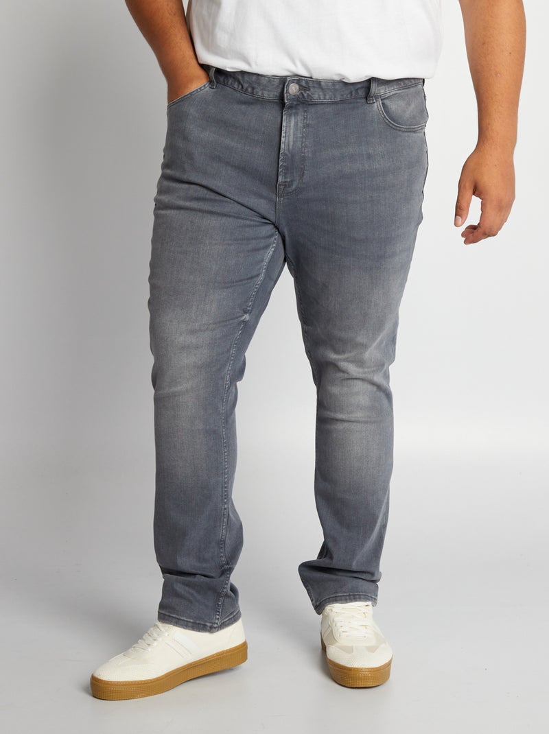 Calças de ganga slim com 5 bolsos - L32 CINZA - Kiabi