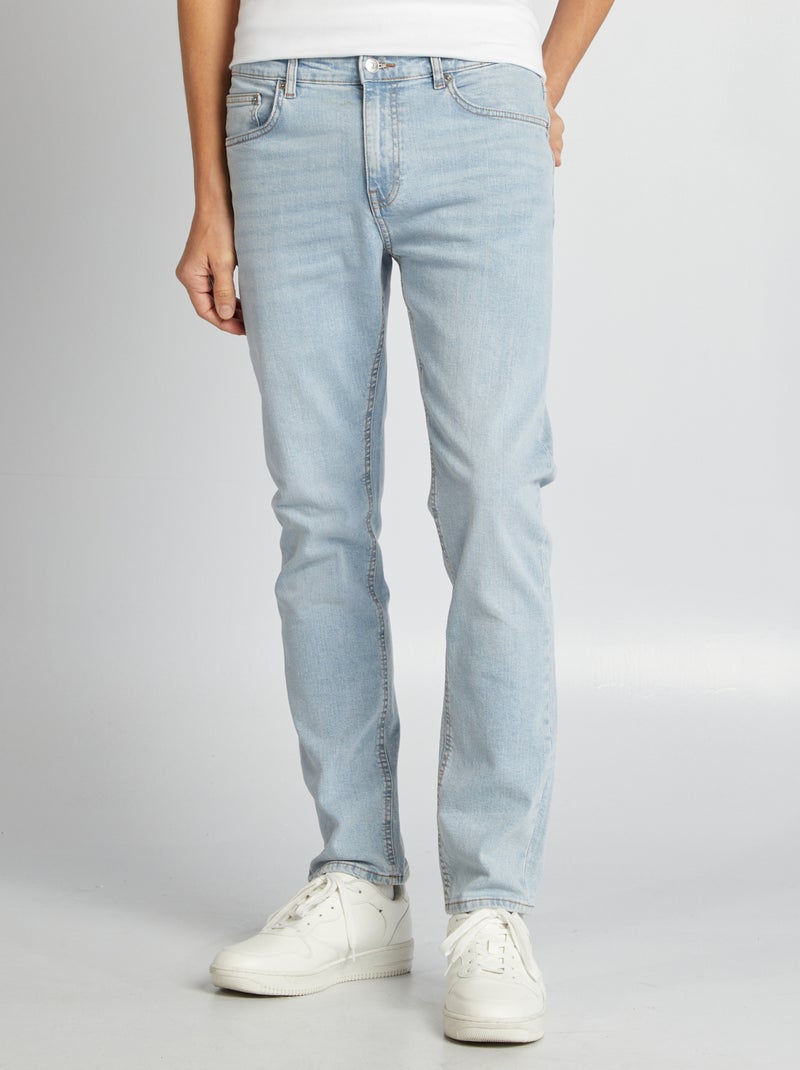 Calças de ganga slim com 5 bolsos - L34 AZUL - Kiabi