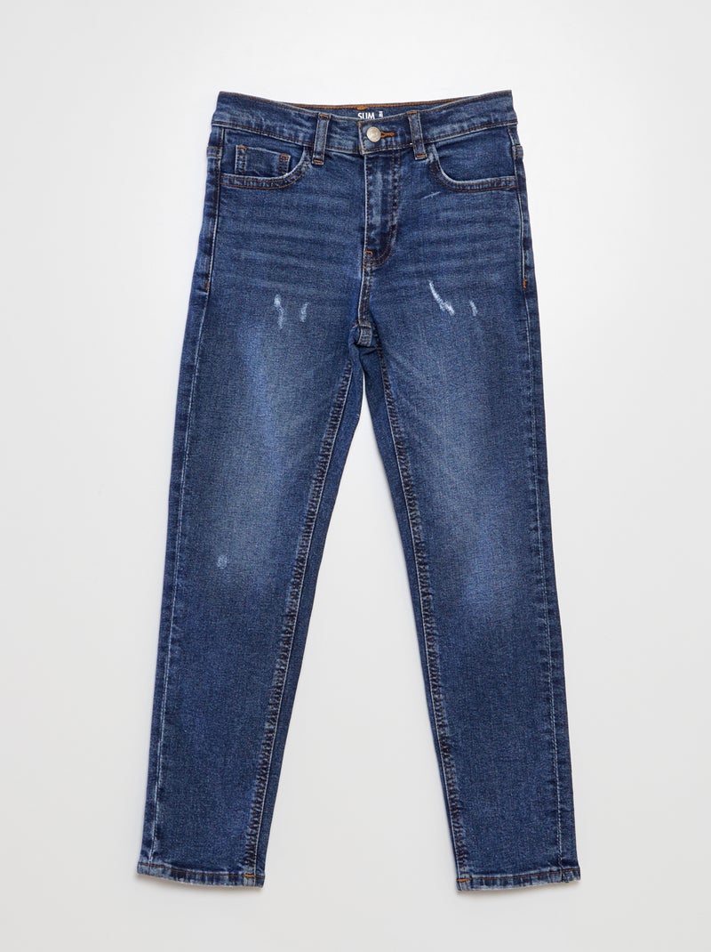 Calças de ganga slim com 5 bolsos - L34 AZUL - Kiabi