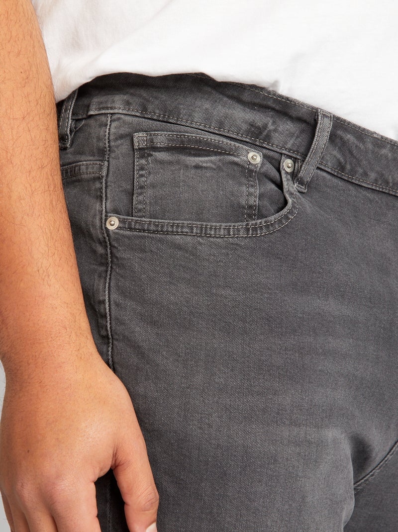 Calças de ganga slim com 5 bolsos - L34 CINZA - Kiabi