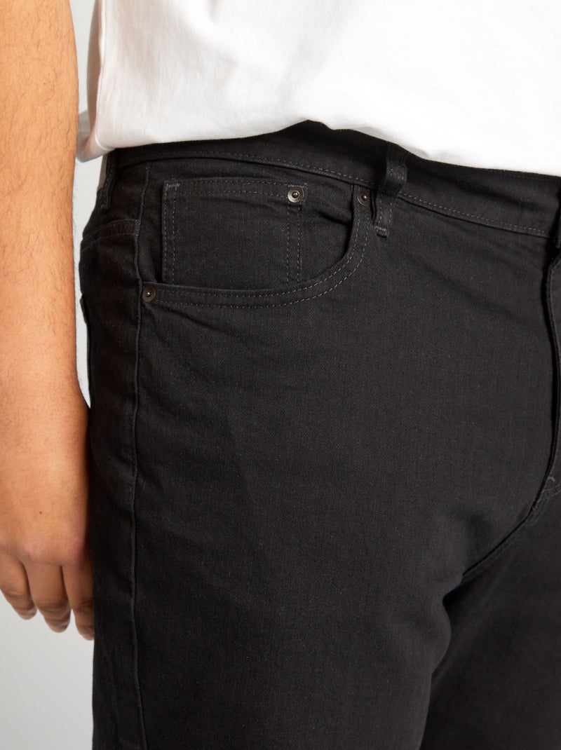 Calças de ganga slim com 5 bolsos - L34 PRETO - Kiabi