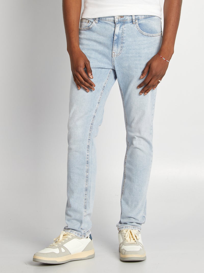 Calças de ganga slim com 5 bolsos AZUL - Kiabi