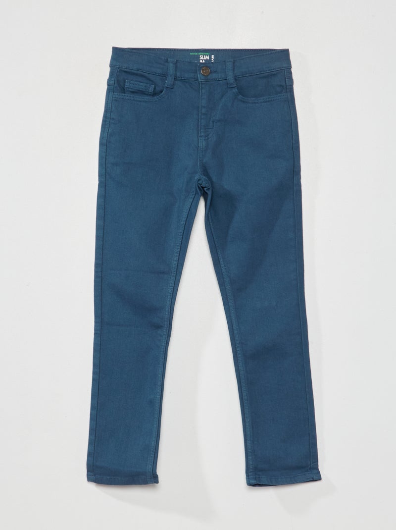 Calças de ganga slim com 5 bolsos AZUL - Kiabi