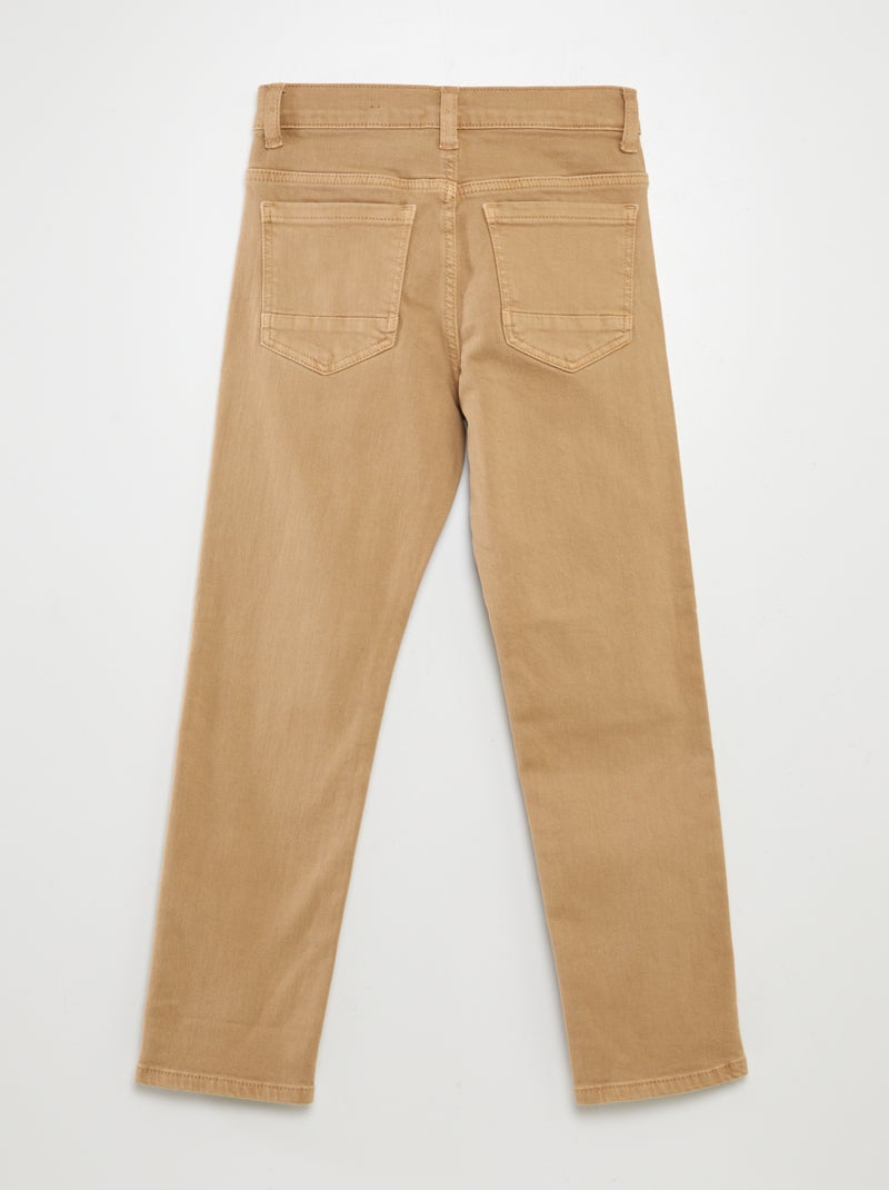 Calças de ganga slim com 5 bolsos BEGE - Kiabi