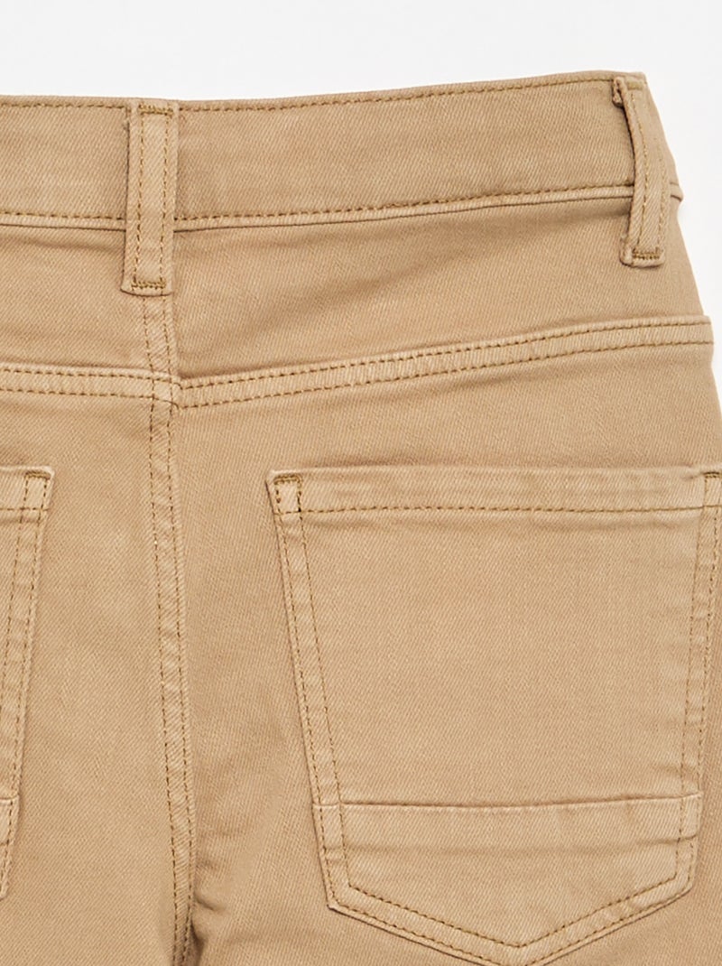 Calças de ganga slim com 5 bolsos Bege - Kiabi
