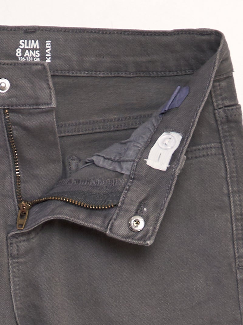 Calças de ganga slim com 5 bolsos CINZA - Kiabi