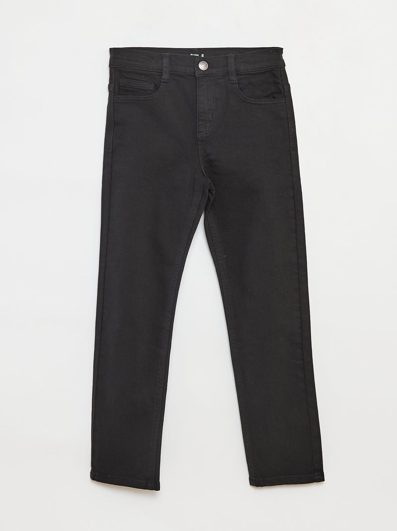 Calças de ganga slim com 5 bolsos Preto - Kiabi