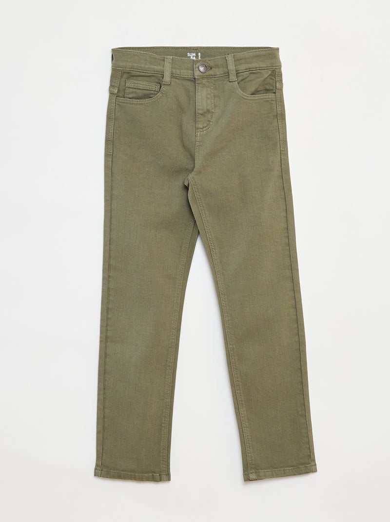 Calças de ganga slim com 5 bolsos Verde - Kiabi