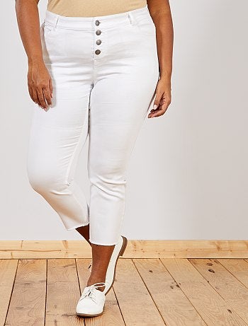 Calças de ganga slim com acabamento desfiado - Kiabi