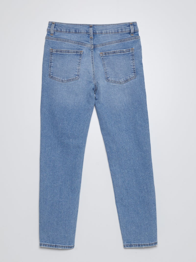 Calças de ganga slim com cintura ajustável AZUL - Kiabi