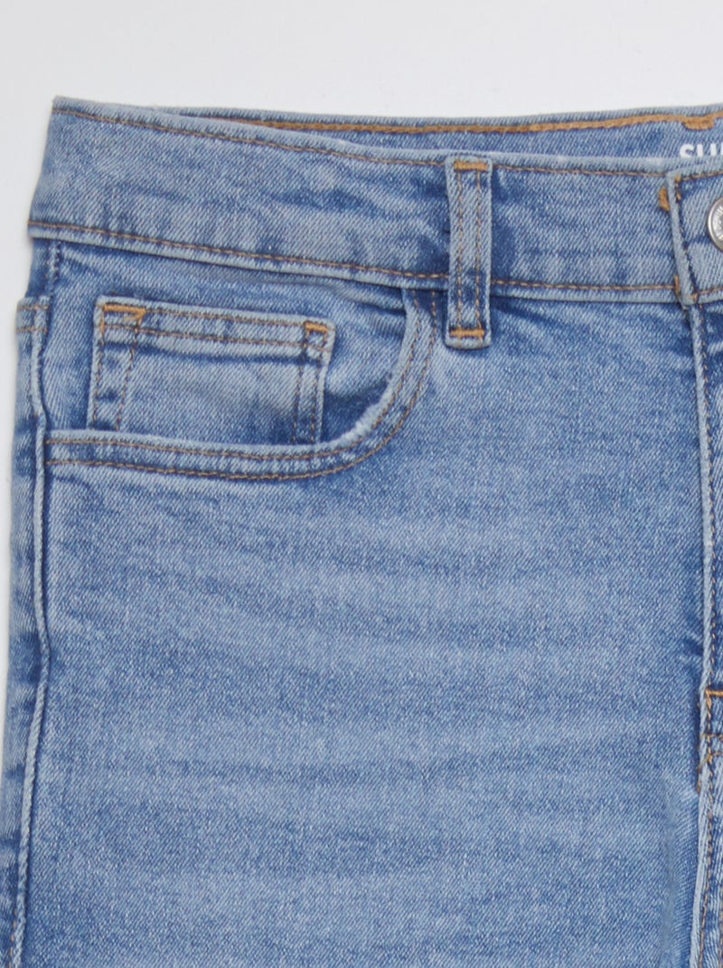 Calças de ganga slim com cintura ajustável AZUL - Kiabi