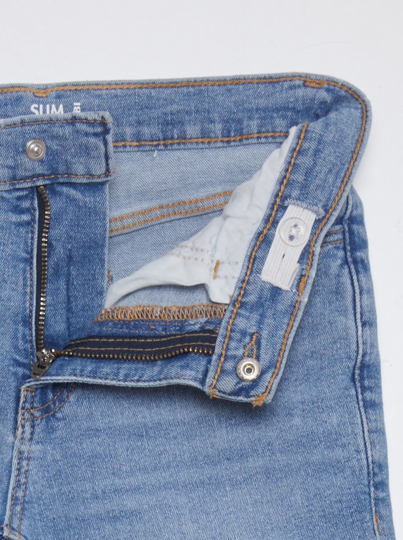 Calças de ganga slim com cintura ajustável AZUL - Kiabi