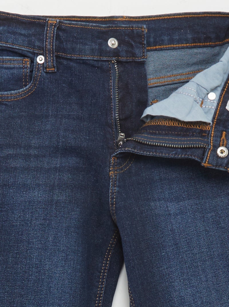 Calças de ganga slim com cintura ajustável AZUL - Kiabi