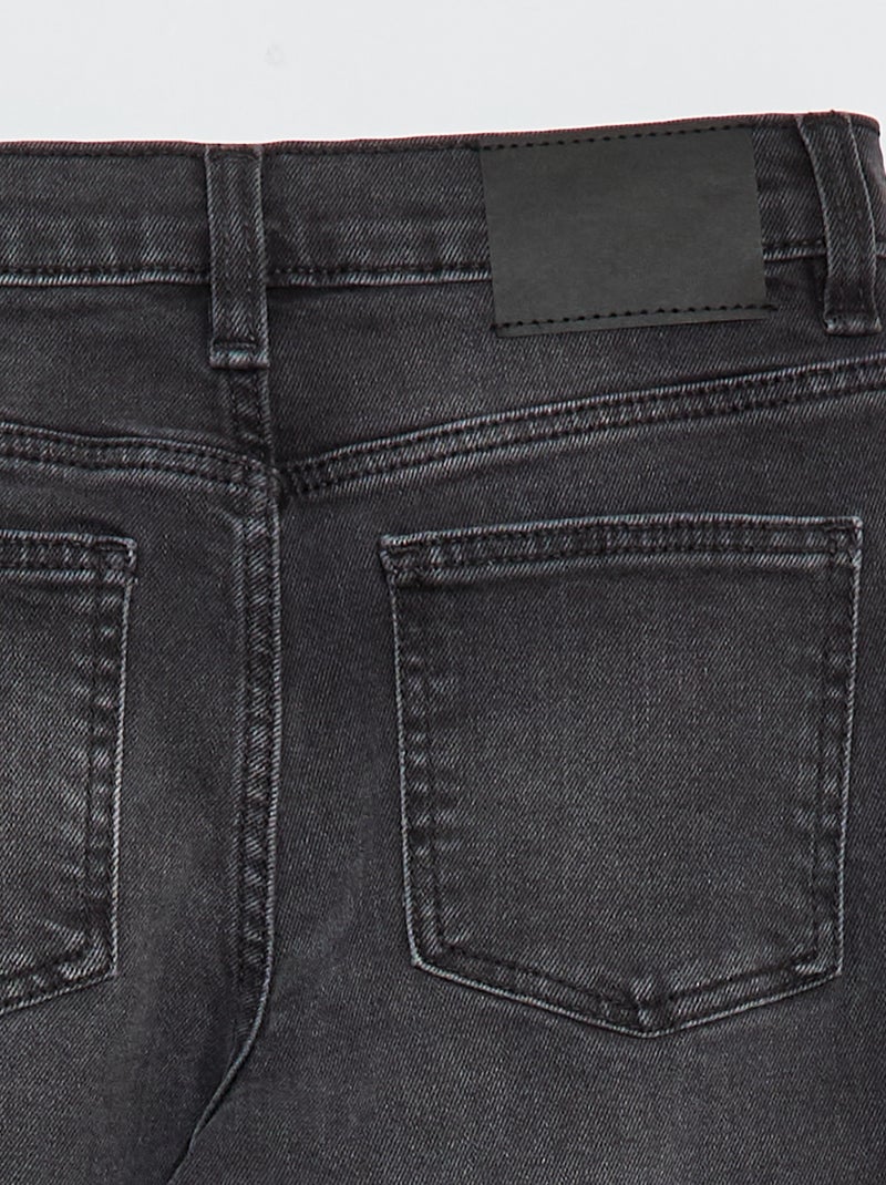 Calças de ganga slim com cintura ajustável PRETO - Kiabi