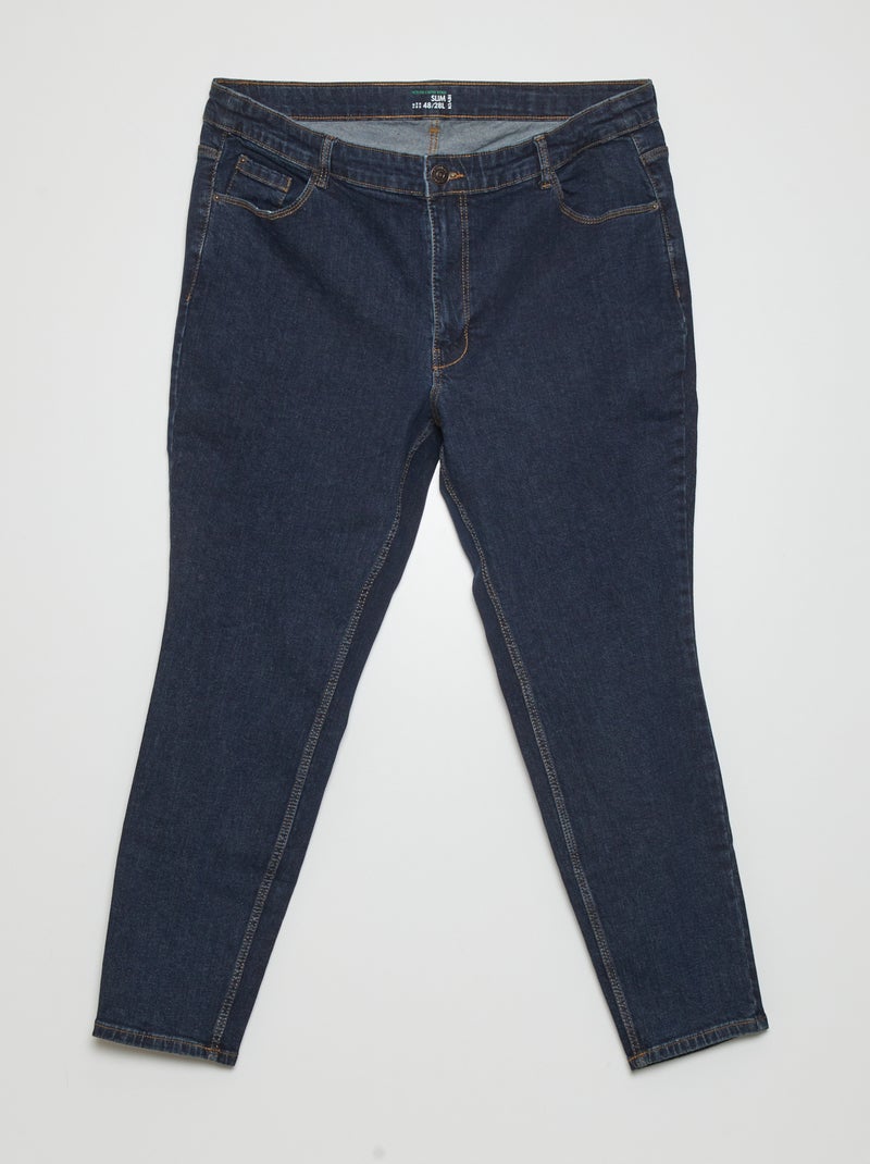 Calças de ganga slim com cintura subida - L28 AZUL - Kiabi