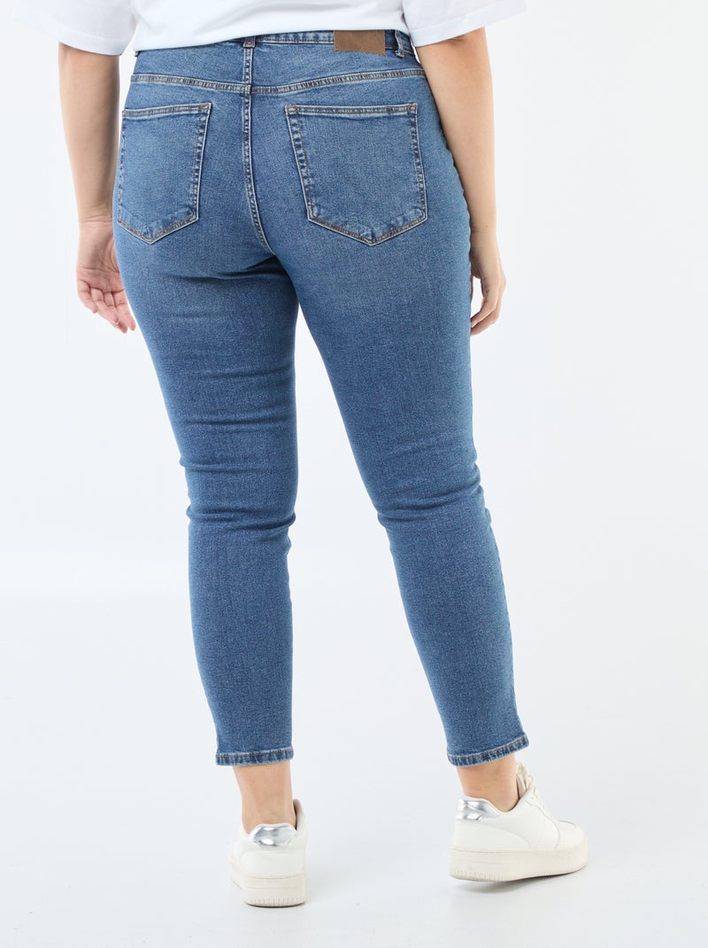 Calças de ganga slim com cintura subida - L28 AZUL - Kiabi