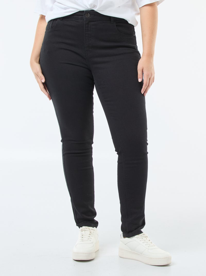 Calças de ganga slim com cintura subida - L28 PRETO - Kiabi