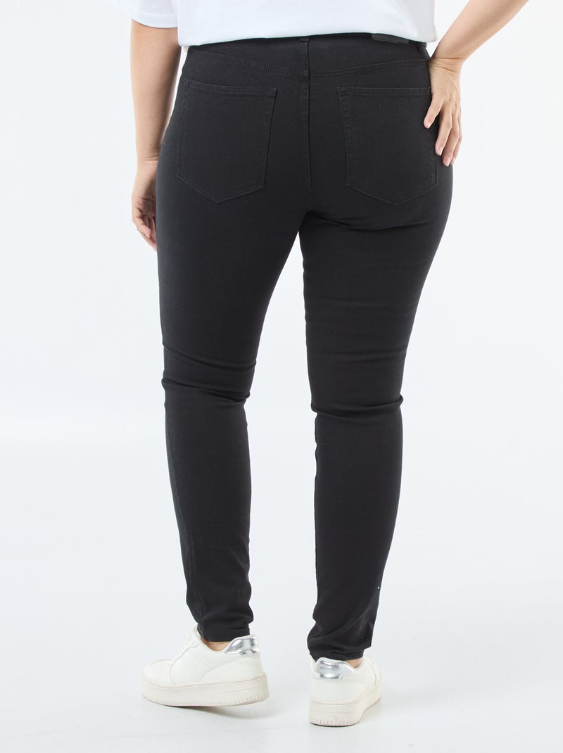 Calças de ganga slim com cintura subida - L28 PRETO - Kiabi