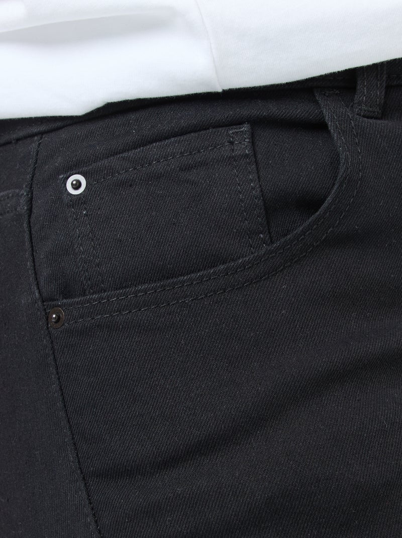 Calças de ganga slim com cintura subida - L28 PRETO - Kiabi