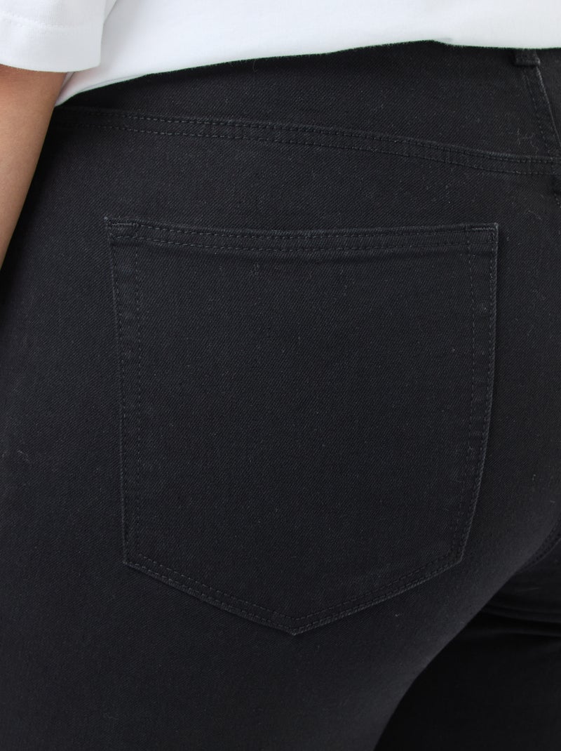 Calças de ganga slim com cintura subida - L28 PRETO - Kiabi