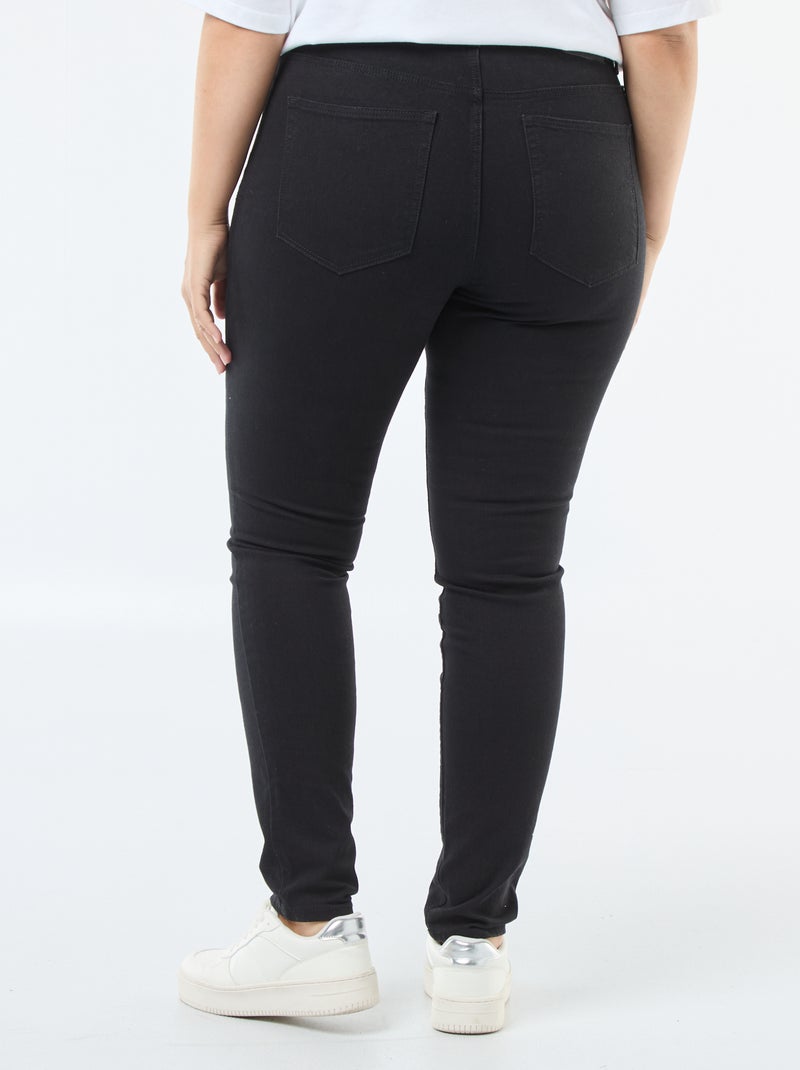 Calças de ganga slim com cintura subida - L32 PRETO - Kiabi