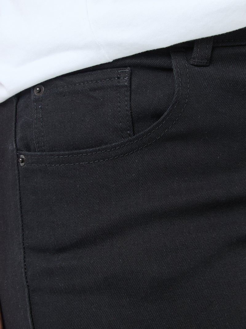 Calças de ganga slim com cintura subida - L32 PRETO - Kiabi
