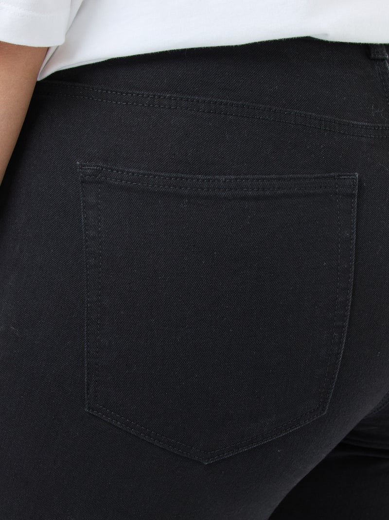 Calças de ganga slim com cintura subida - L32 PRETO - Kiabi