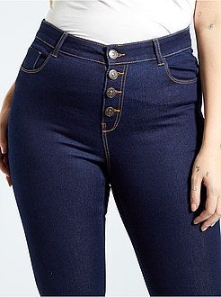 Calças de ganga slim com cintura subida - Kiabi