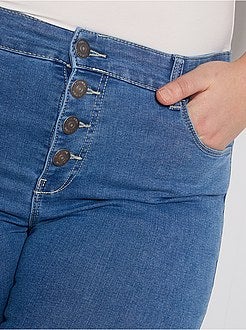 Calças de ganga slim com cintura subida - Kiabi