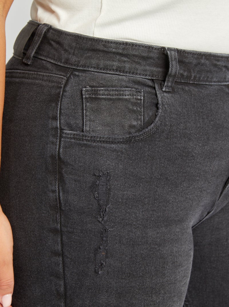 Calças de ganga slim com cintura subida CINZA - Kiabi