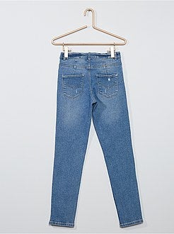 Calças de ganga slim com cintura subida destroy - Kiabi