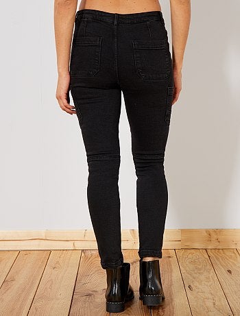 Calças de ganga slim de cintura subida tipo battle - Kiabi