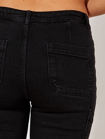 Calças de ganga slim de cintura subida tipo battle - Kiabi