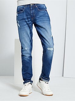 Calças de ganga slim destroy - Kiabi