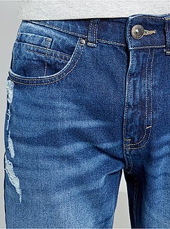 Calças de ganga slim destroy - Kiabi