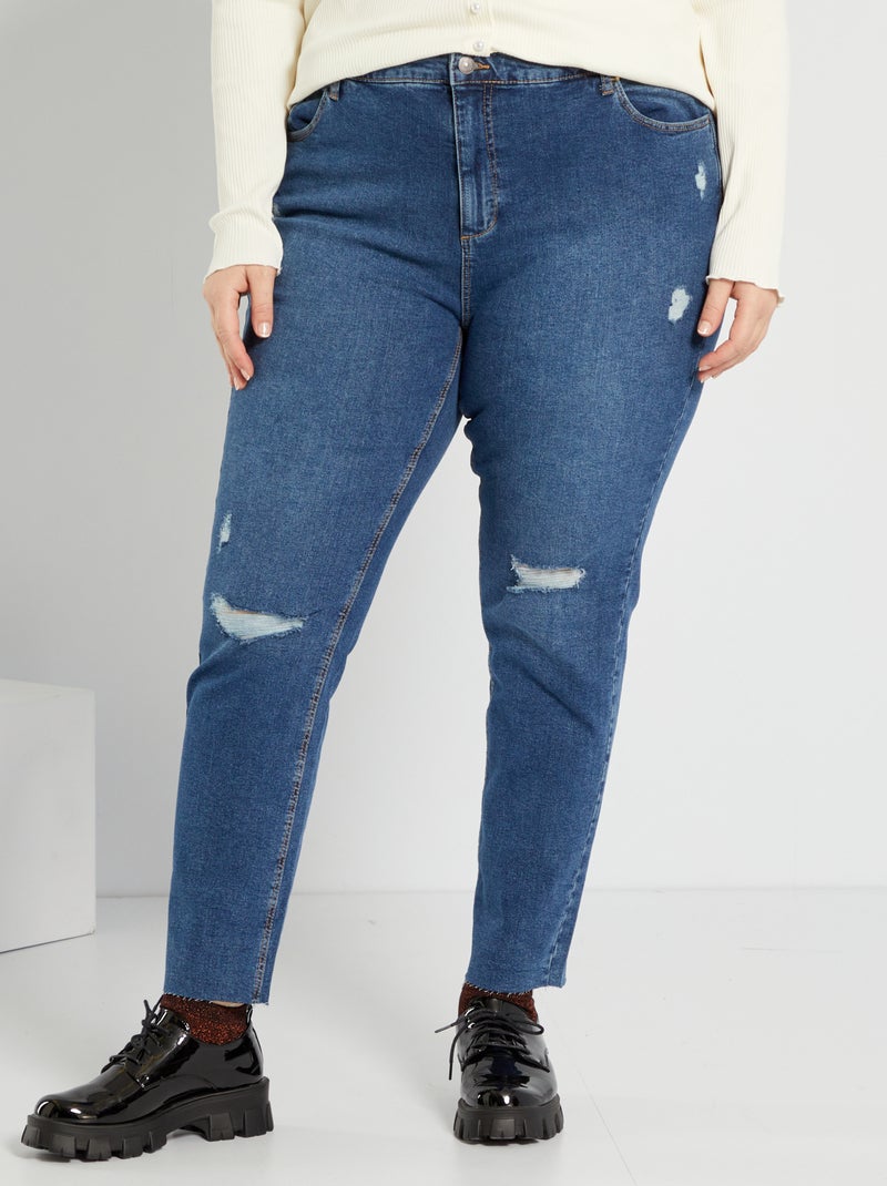 Calças de ganga slim destroy AZUL - Kiabi