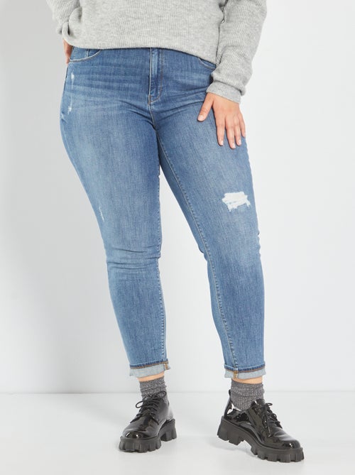Calças de ganga slim destroy - Kiabi
