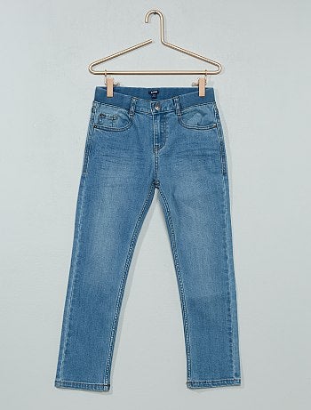 Calças de ganga slim efeito plissado - Kiabi