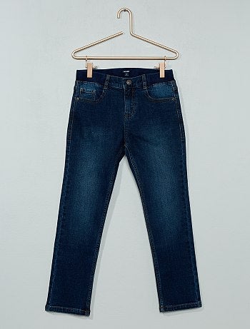 Calças de ganga slim efeito plissado - Kiabi