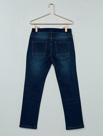 Calças de ganga slim efeito plissado - Kiabi