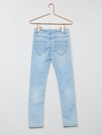 Menina 3-12 anos - Calças de ganga slim efeito usado - Kiabi