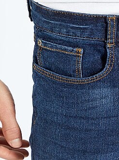 Calças de ganga slim efeito usado - Kiabi