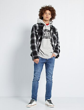 Calças de ganga slim efeito usado - Kiabi