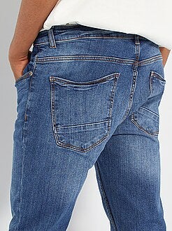 Calças de ganga slim efeito usado - Kiabi