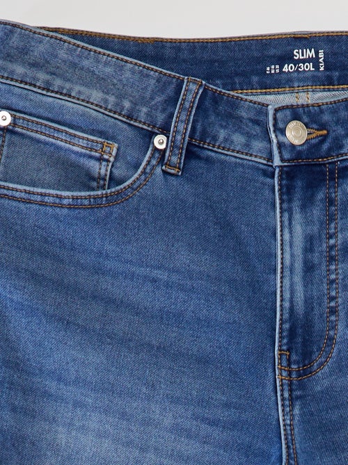 Calças de ganga slim elásticas  - L30 - Kiabi