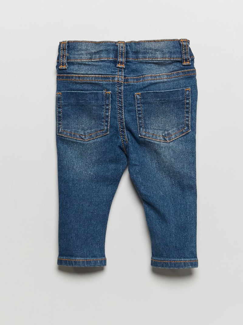 Calças de ganga slim elásticas com cós ajustável AZUL - Kiabi