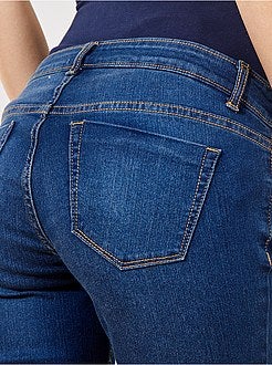 Calças de ganga slim fit de grávida concebidas ecologicamente - Kiabi