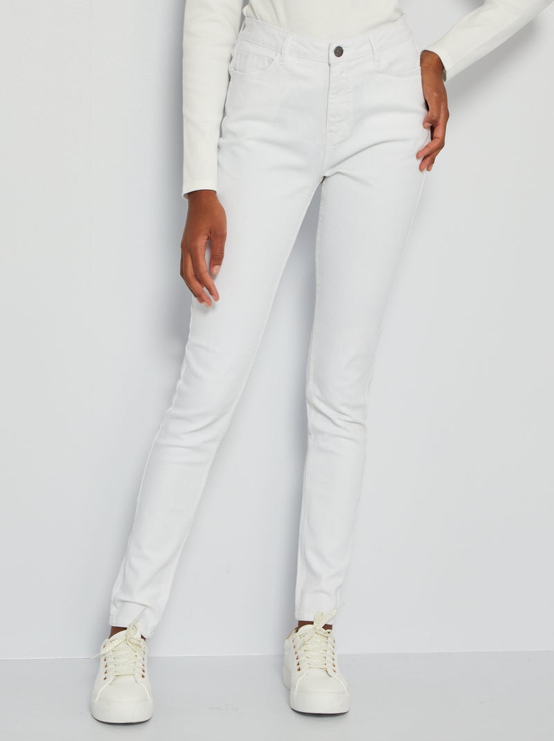 Calças de ganga slim L28 Branco - Kiabi