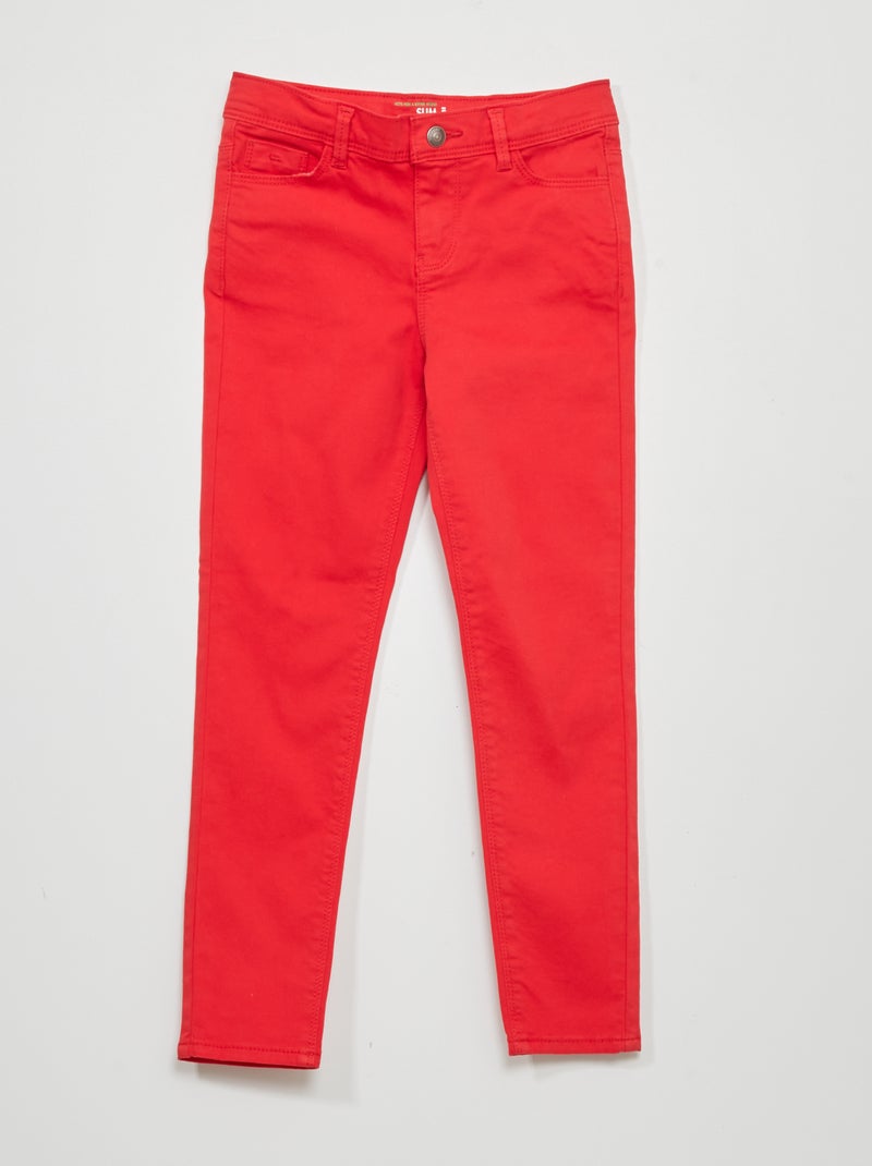 Calças de ganga slim VERMELHO - Kiabi